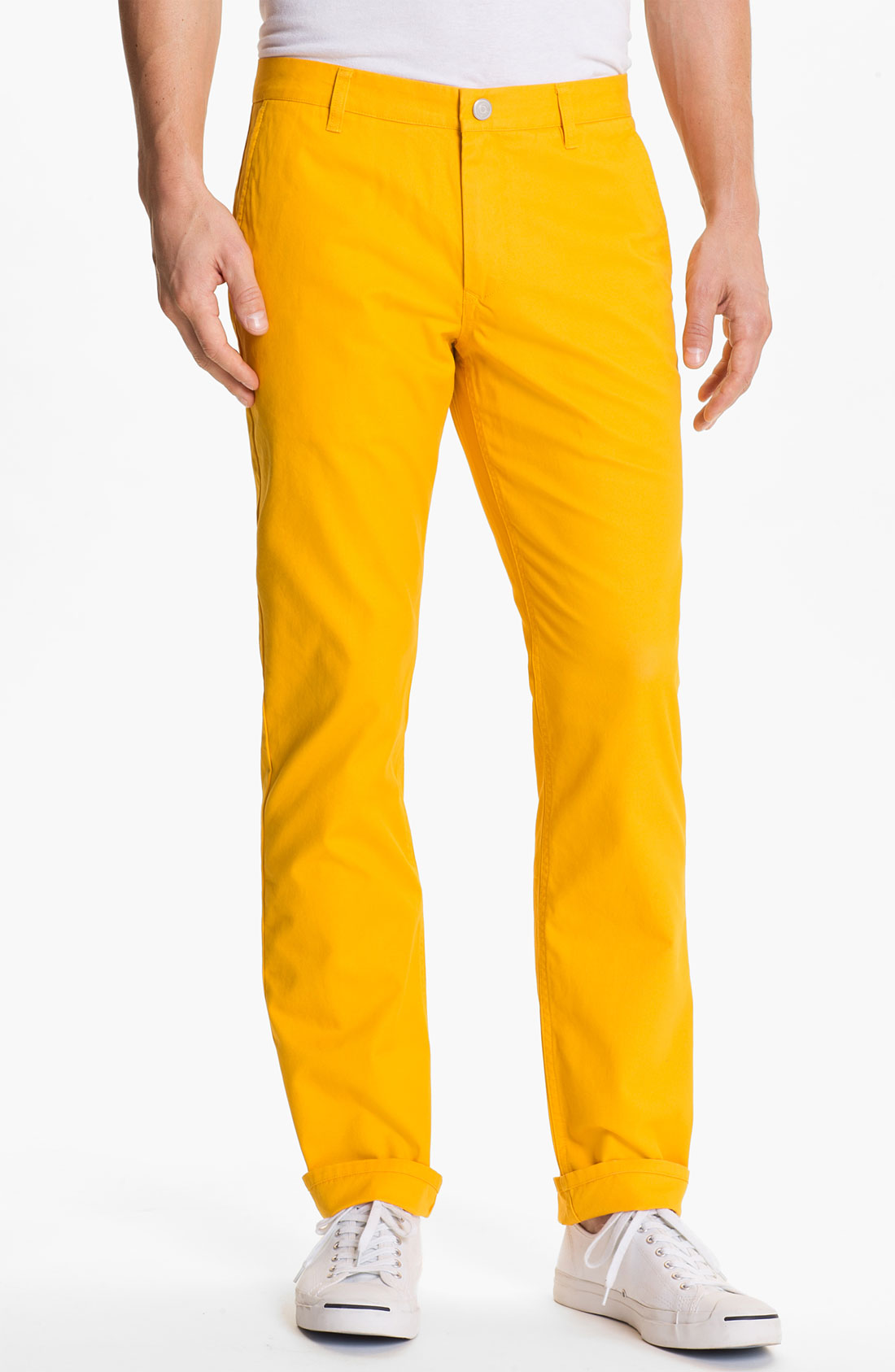 Bonobos Slim Straight Washed Cotton Chinos in Yellow for Men (Citrus ...