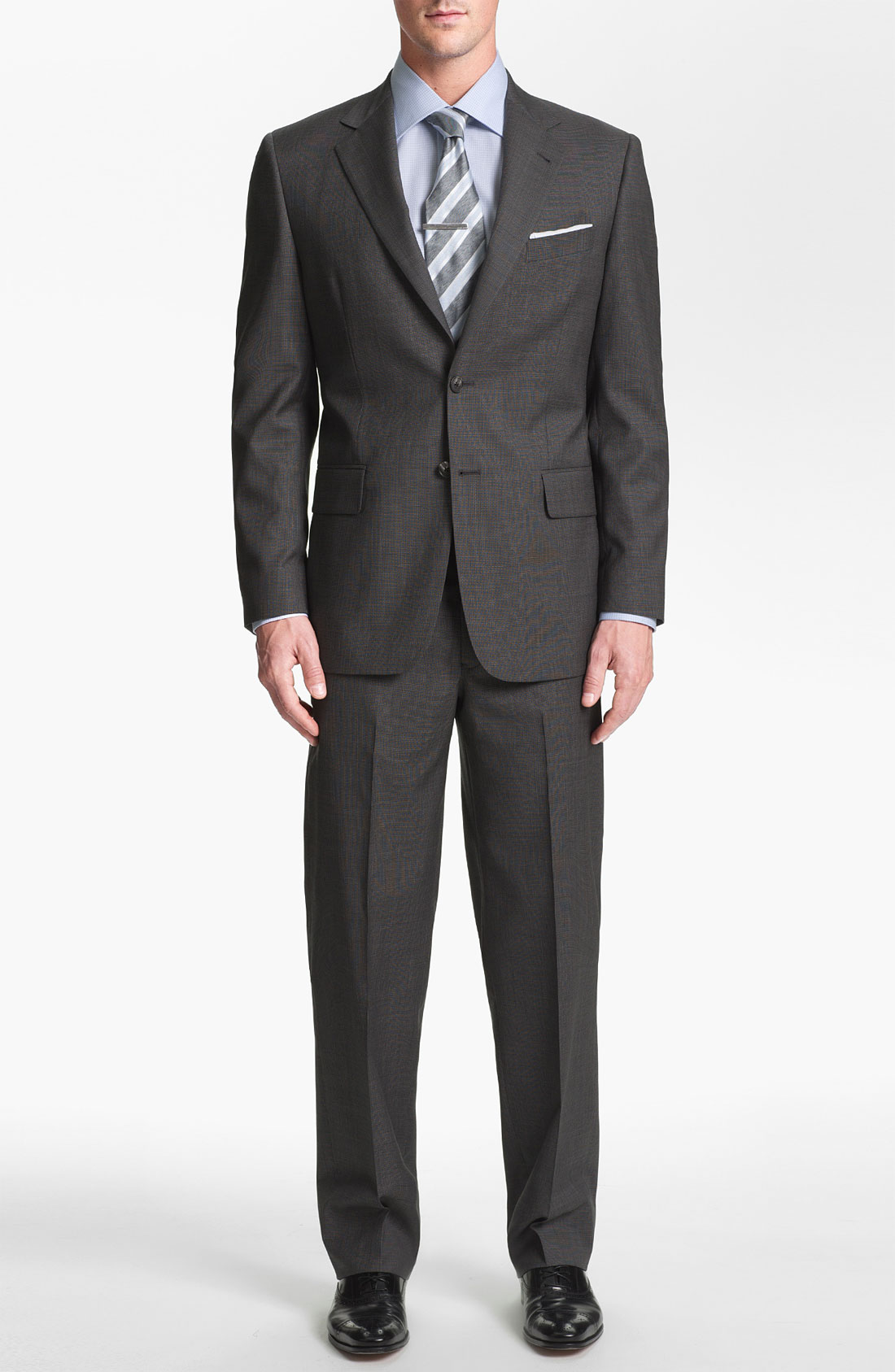 Joseph Abboud Wool Suit in Gray for Men (dark grey) | Lyst