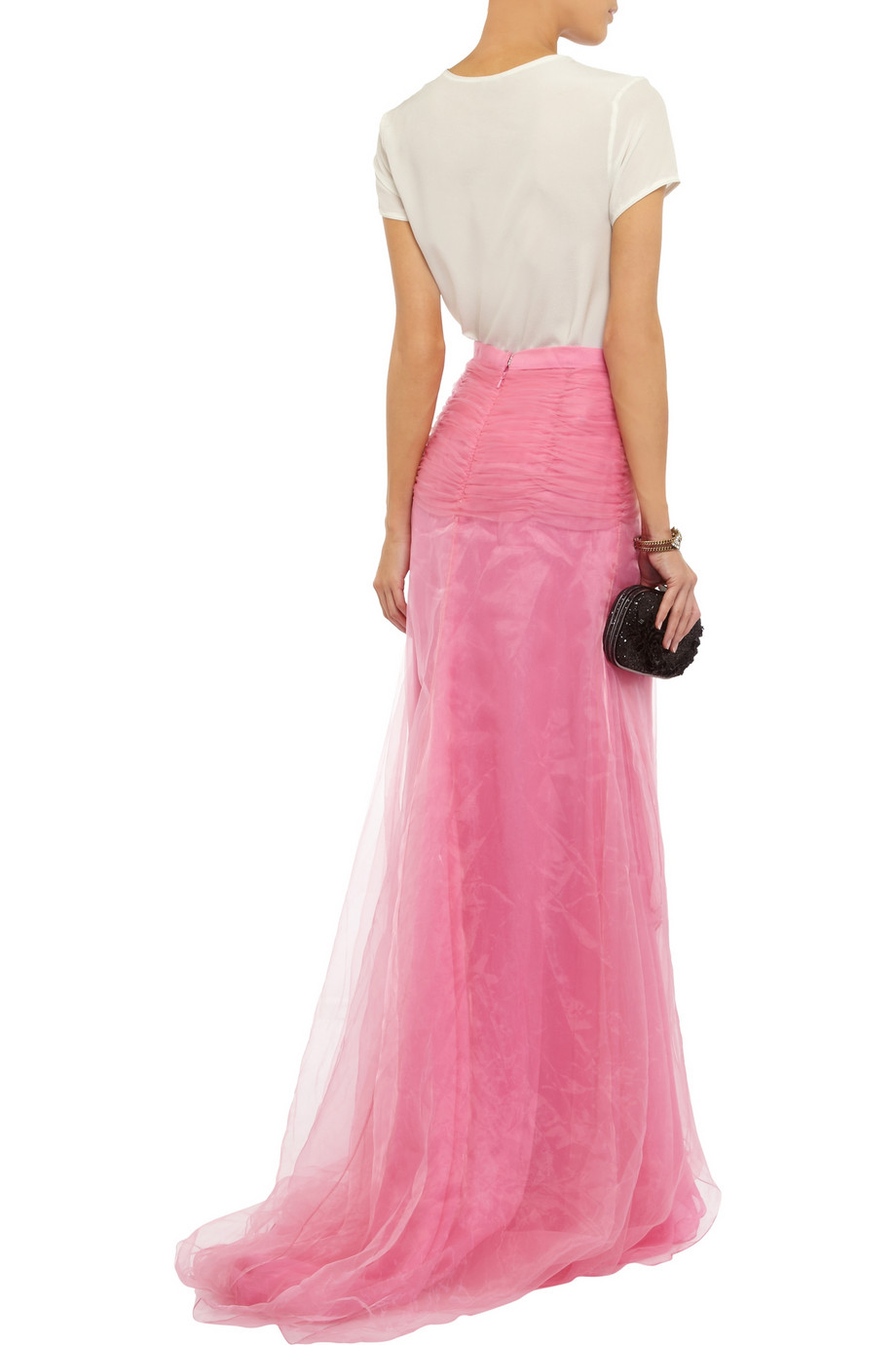 oscar de la renta pink skirt