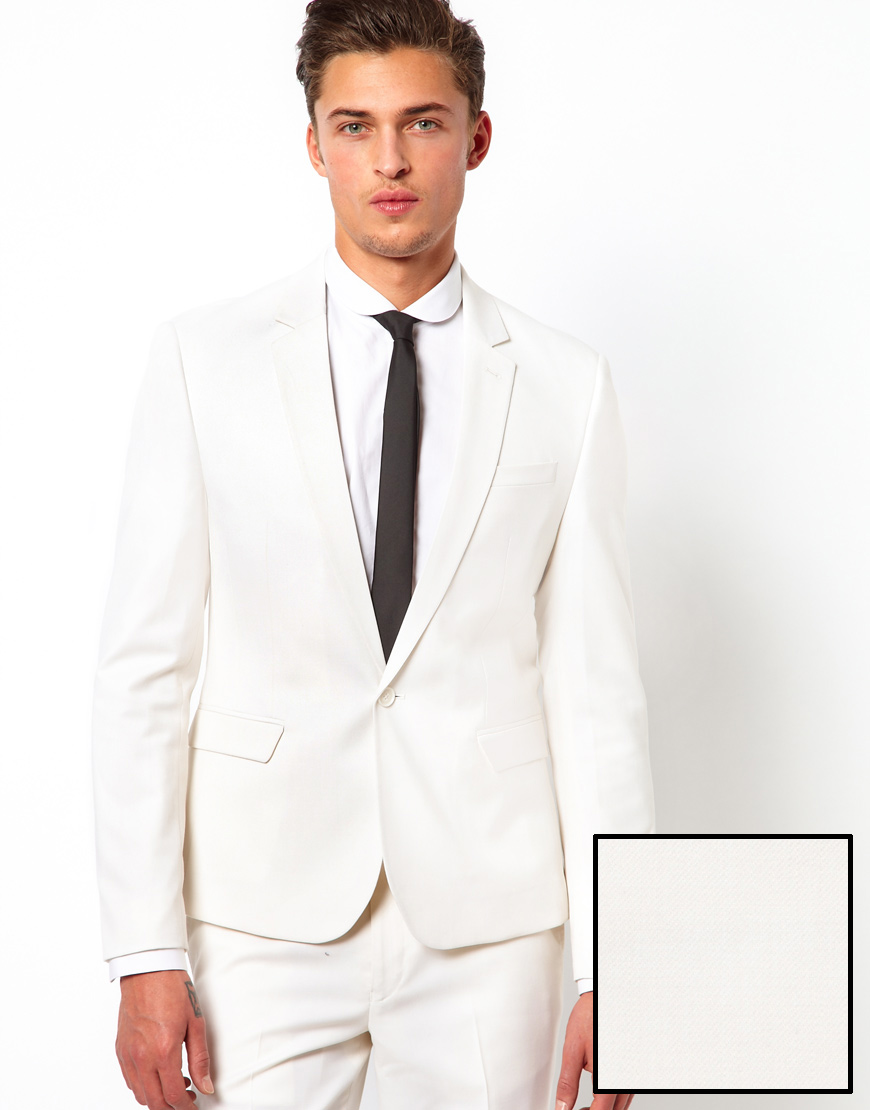 White skinny suit Clearance