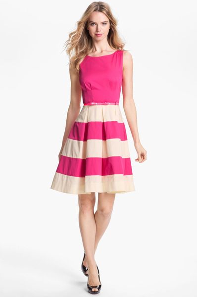Kate Spade Celina Stretch Cotton Fit Flare Dress in Pink (zinia pink ...