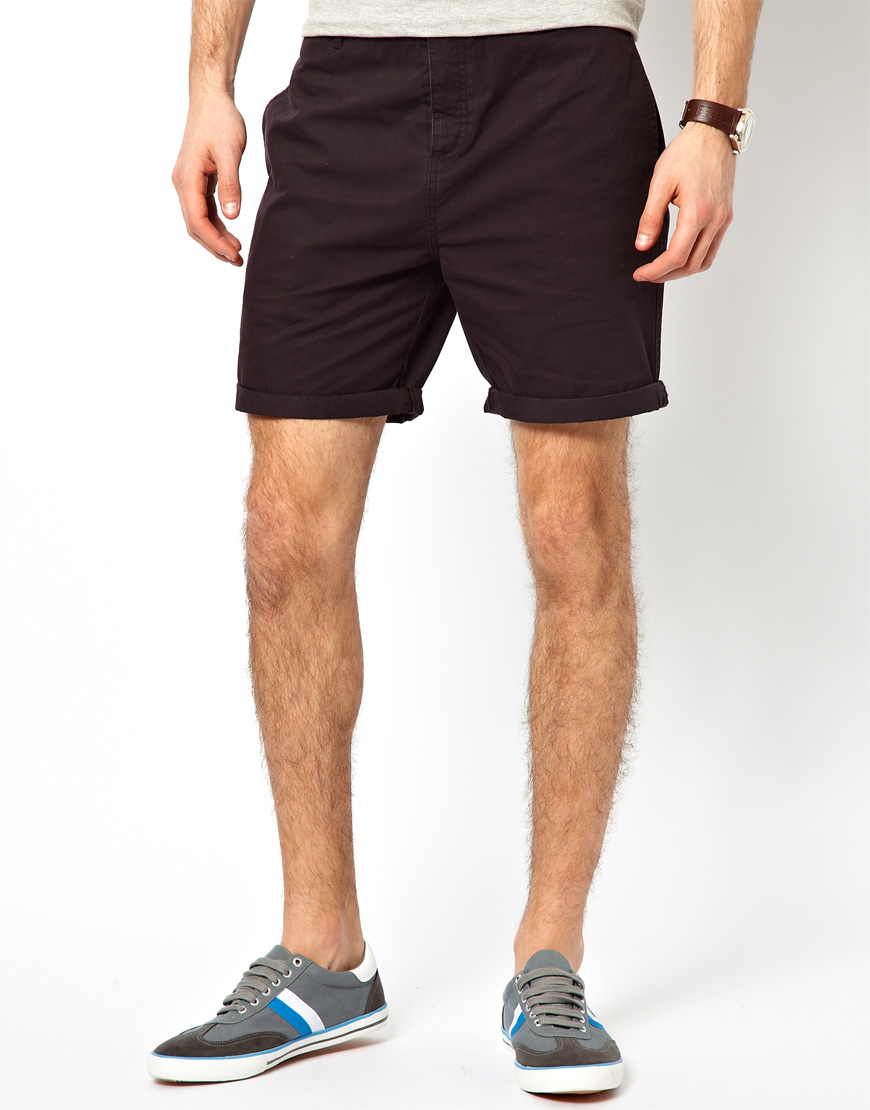 ASOS Chino Shorts with Contrast Pocket in Black for Men - Lyst