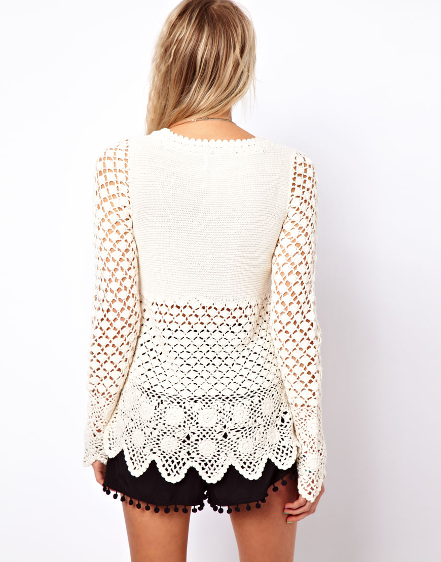 black crochet jumper