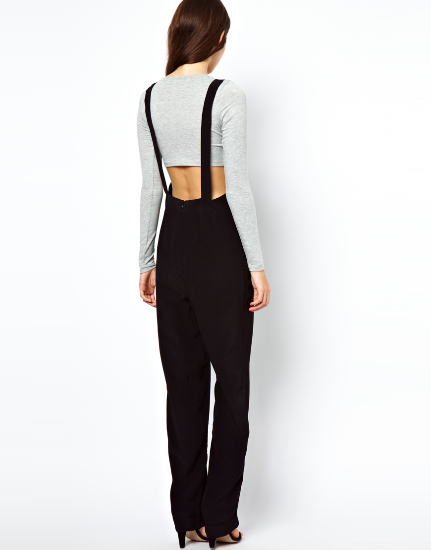 black jogger overalls