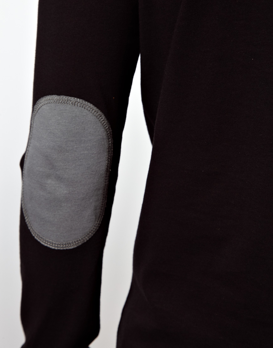 ASOS Long Sleeve TShirt with Contrast Elbow Patches in Gray for Men Lyst