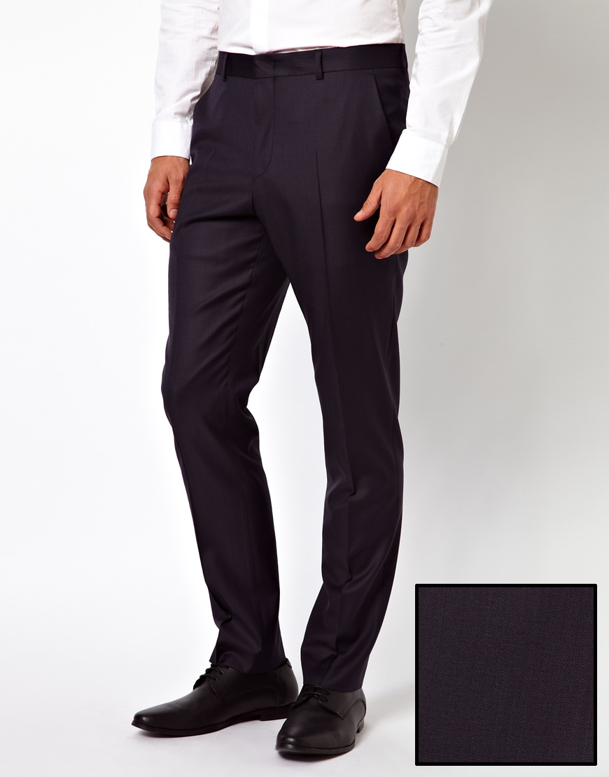 Asos Slim Fit Suit Trousers in 100 Wool in Blue for Men (navy) | Lyst