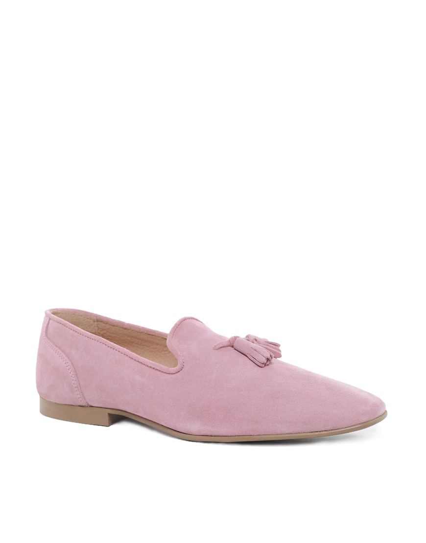 ASOS Tassel Loafers in Suede in Pink for Men | Lyst