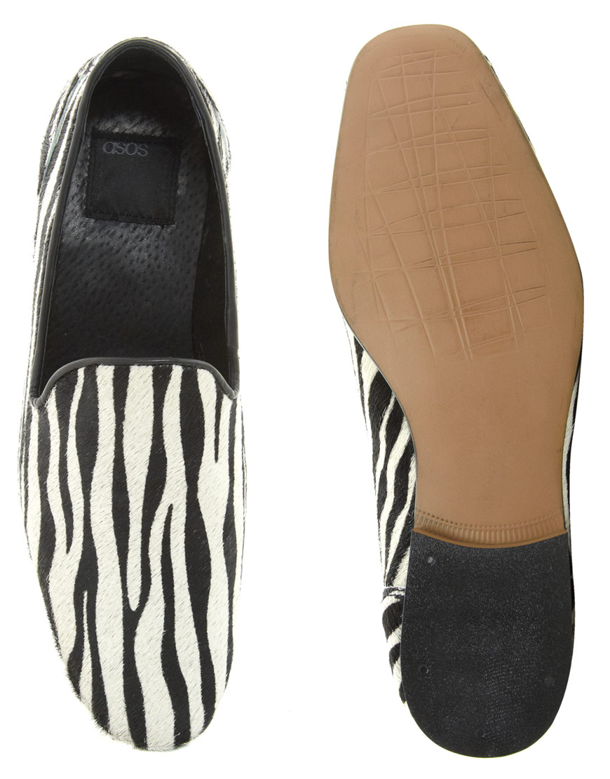 ASOS Loafers with Zebra Print in Black for Men Lyst