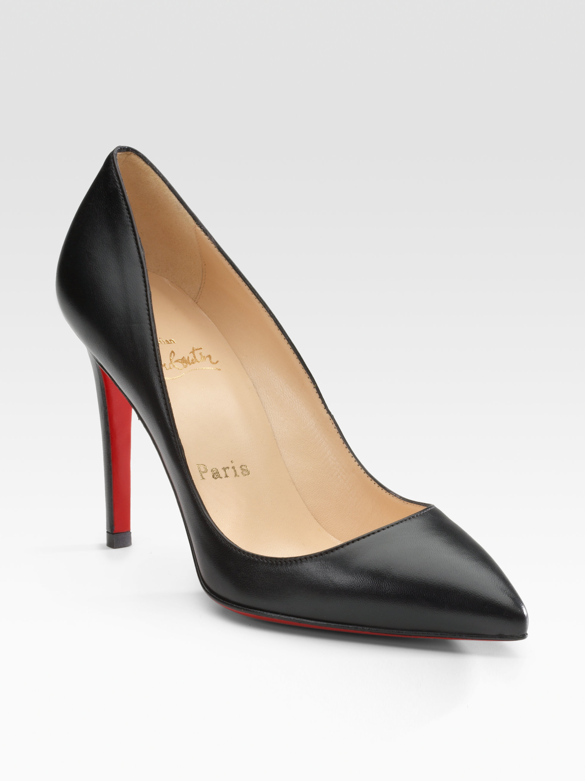 Christian Louboutin Pigalle 100 Leather Pumps in Black - Lyst