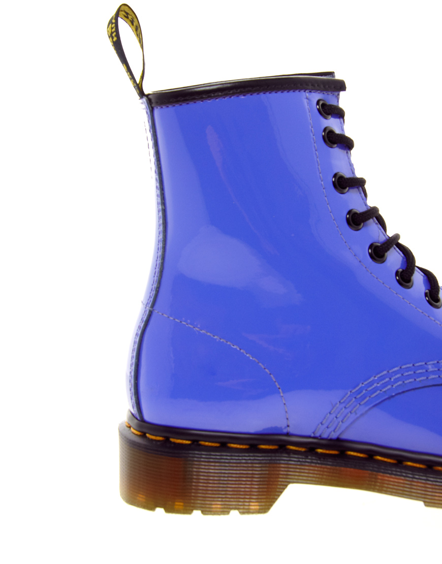 Dr. Martens Dusty Blue Patent Lamper Boots | Lyst