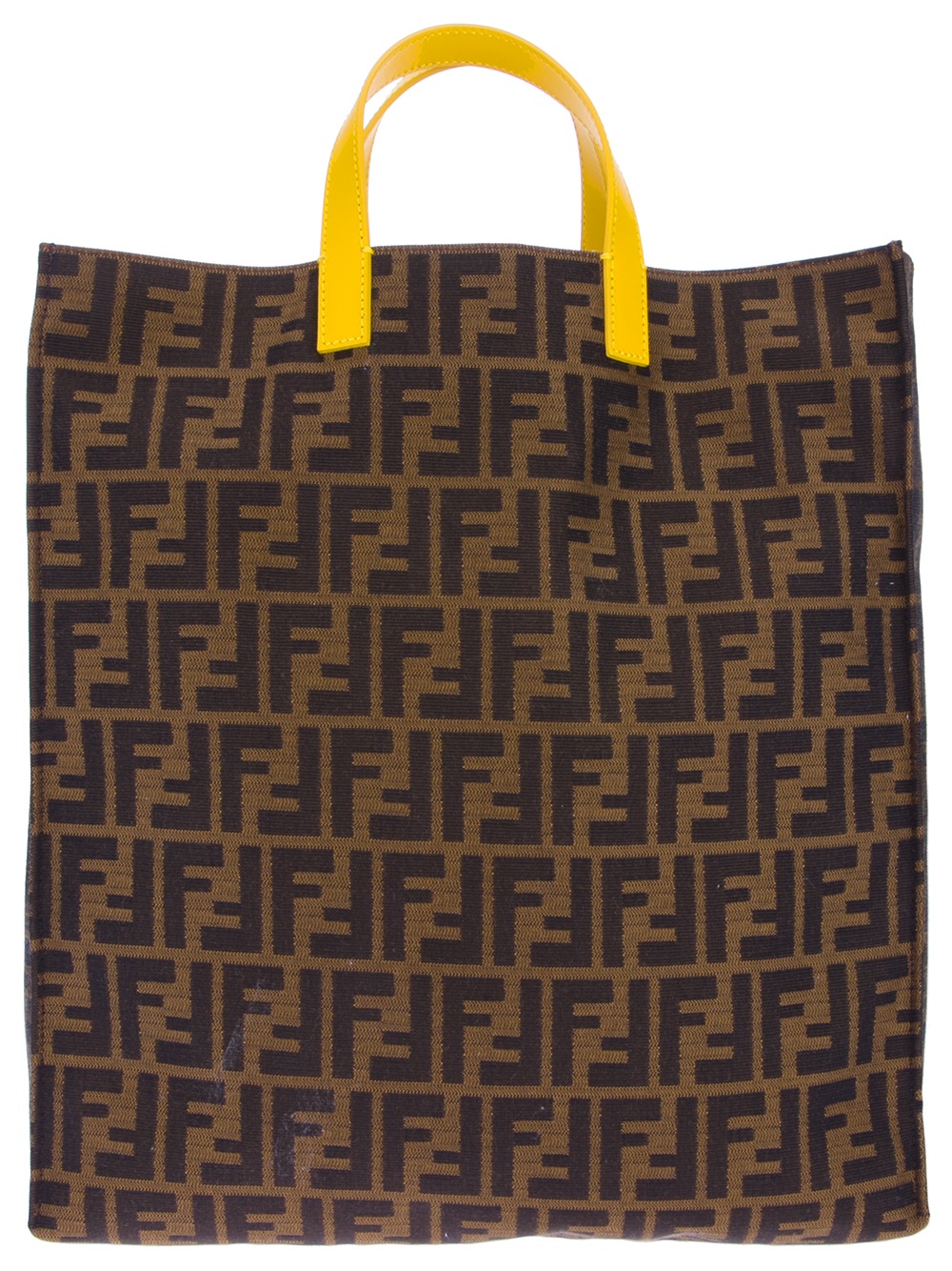 Fendi Logo Print Shopper in Brown - Lyst