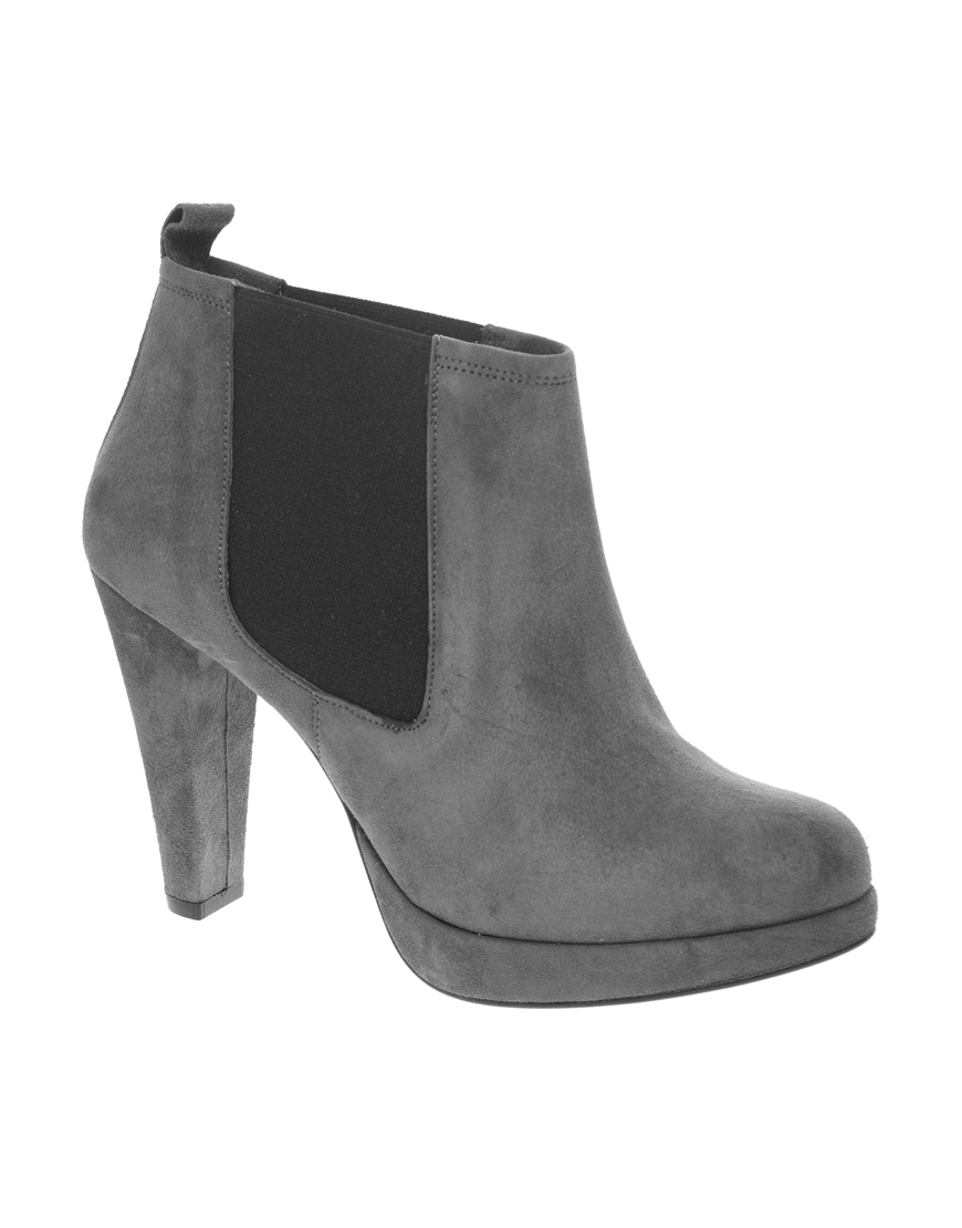 Ganni Fiona Heeled Chelsea Boots in Grey (Gray) - Lyst