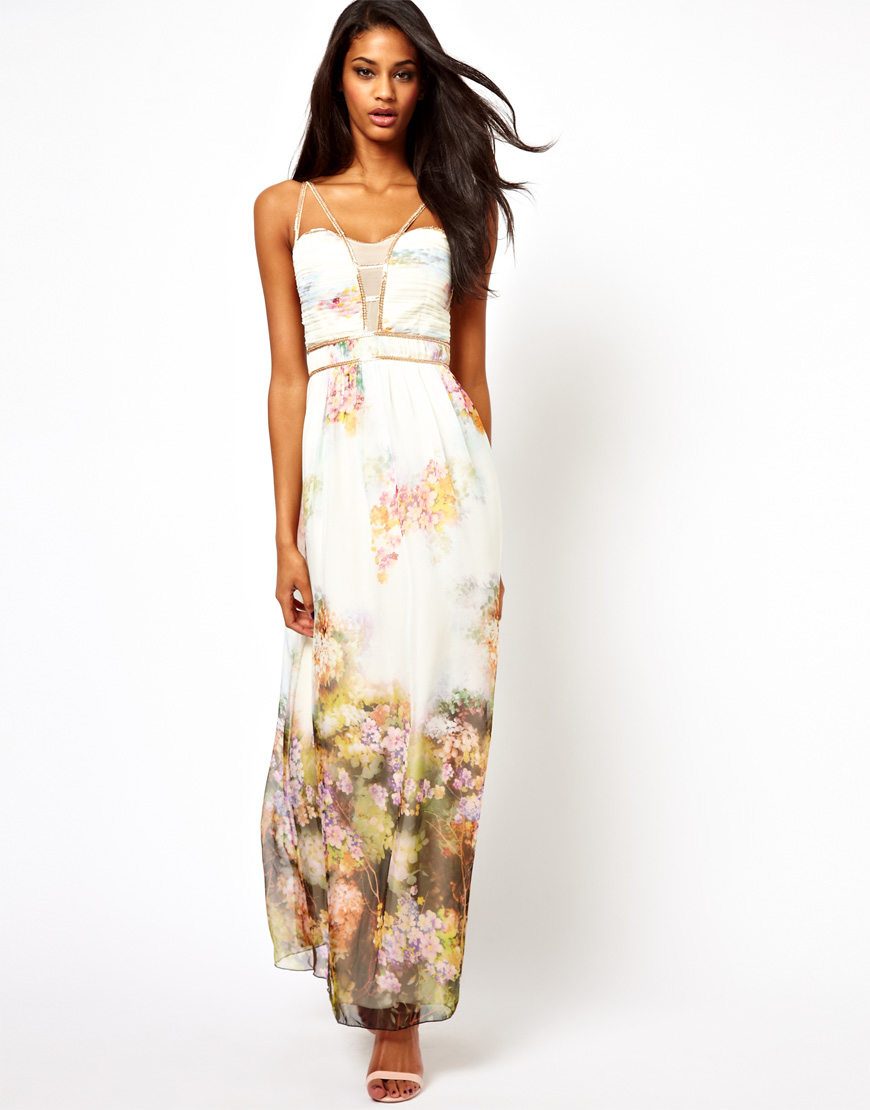 little mistress floral print maxi dress