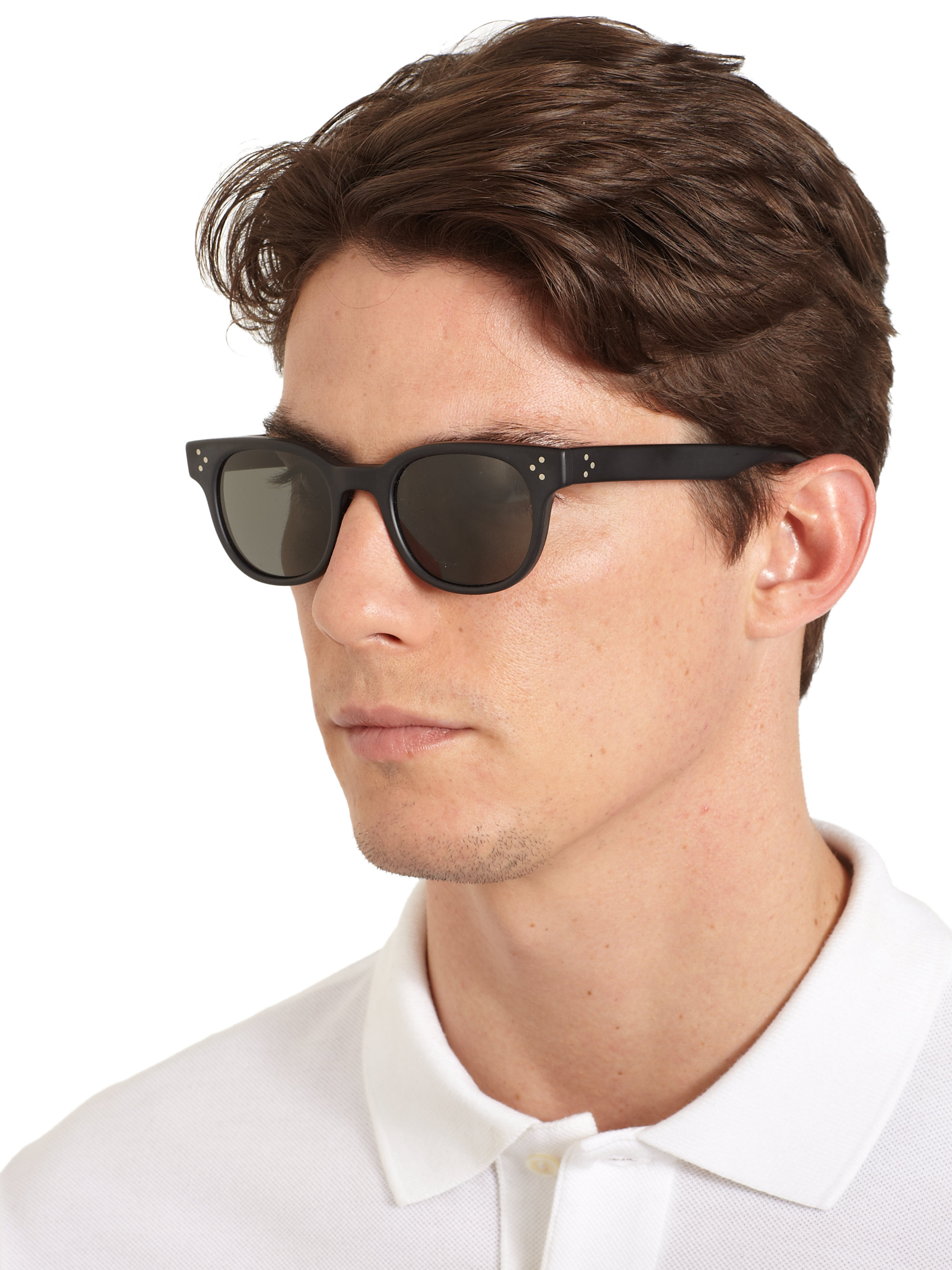 Oliver Peoples Afton Round Acetate Sunglasses in Black for Men | Lyst