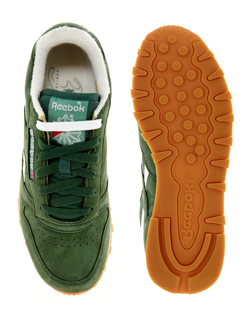 reebok classic vintage green trainers