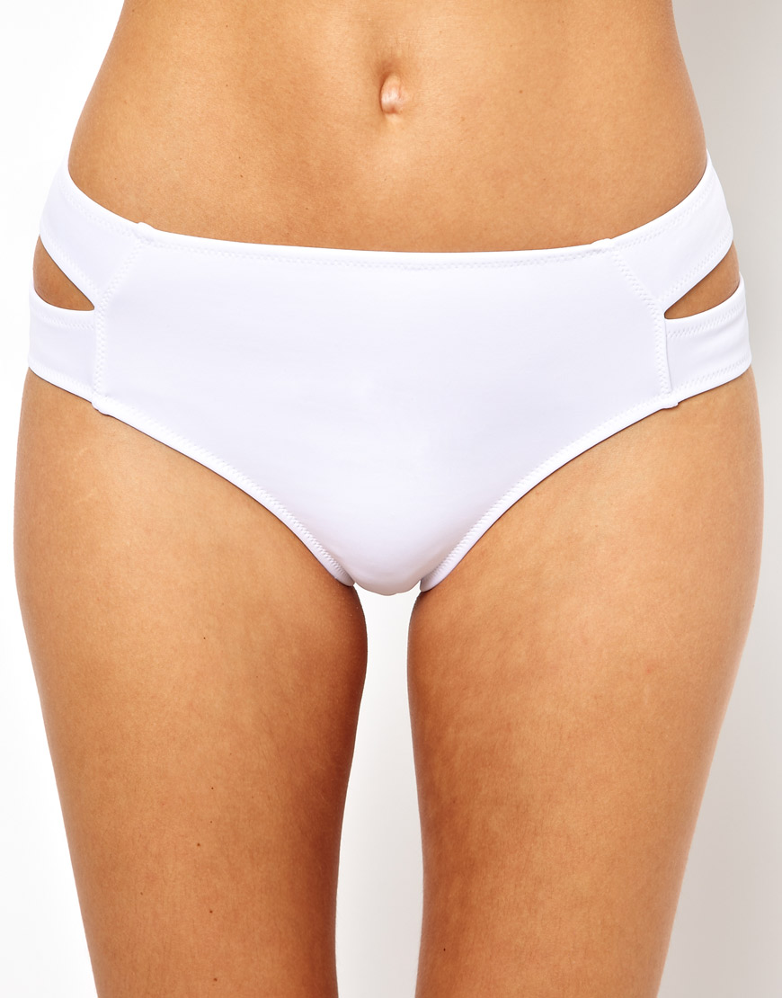 High waist deep v bikini bottom