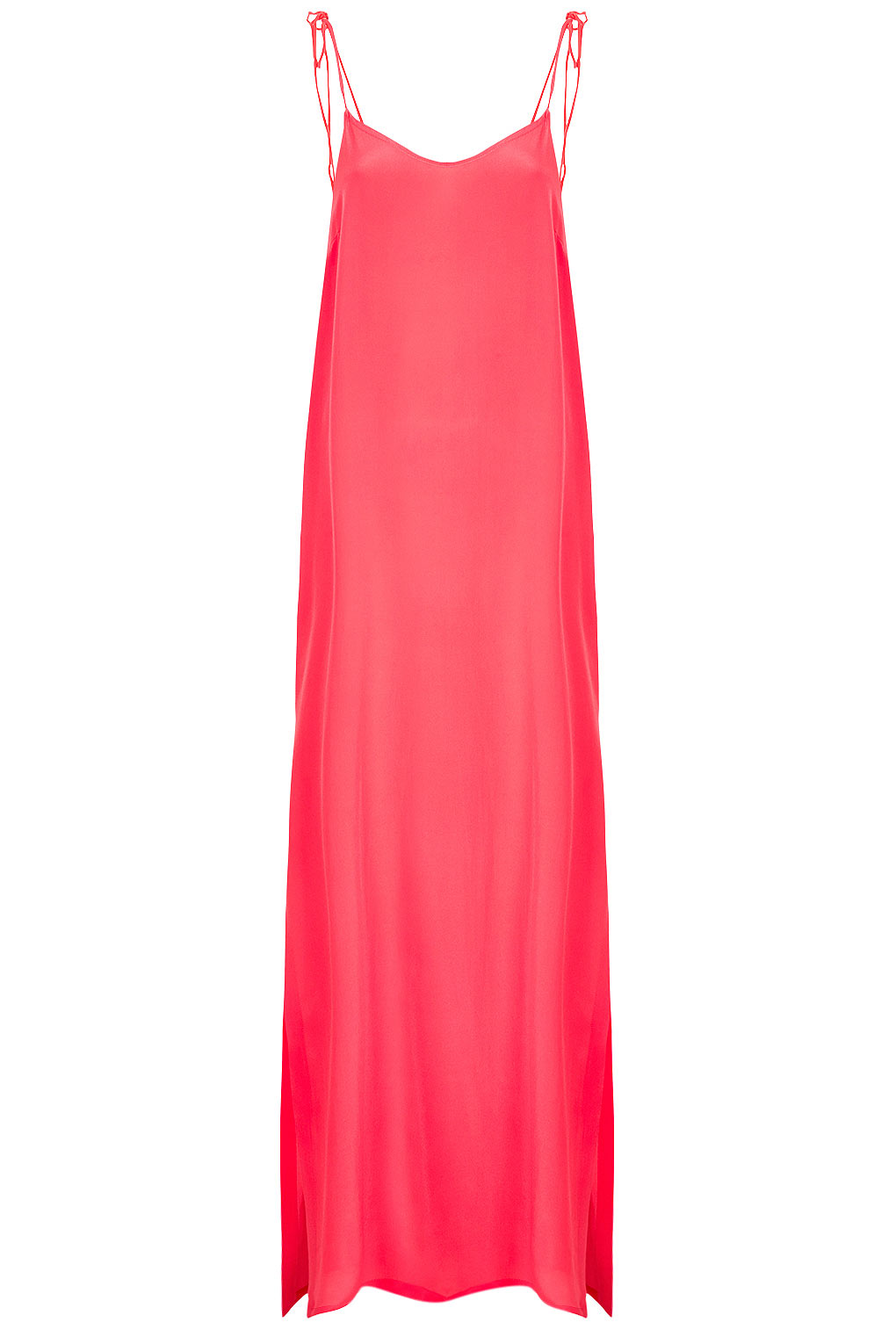 Topshop Scoop Back Maxi Slip Dress in Pink (bright pink) | Lyst