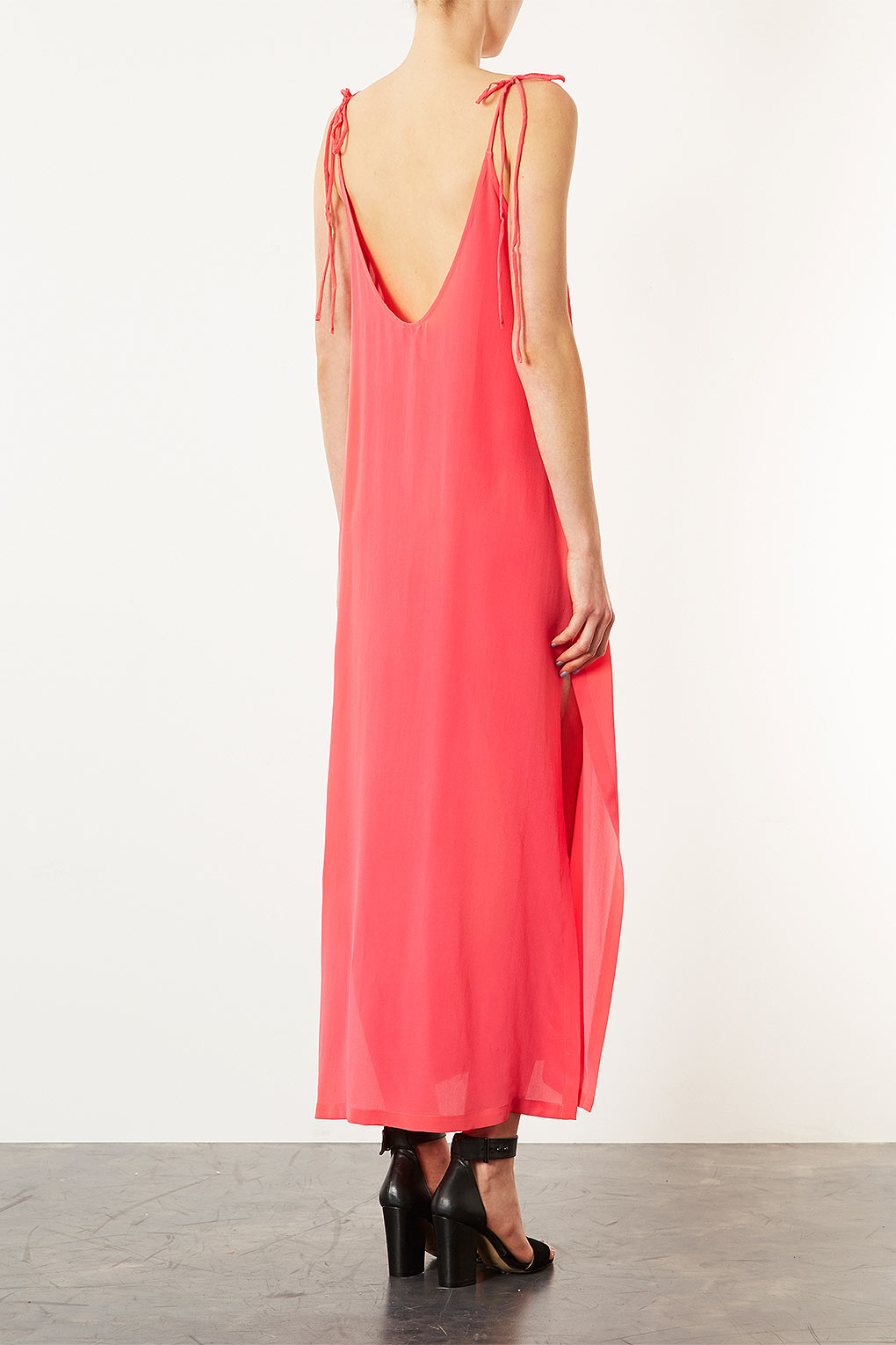 long light pink slip dress