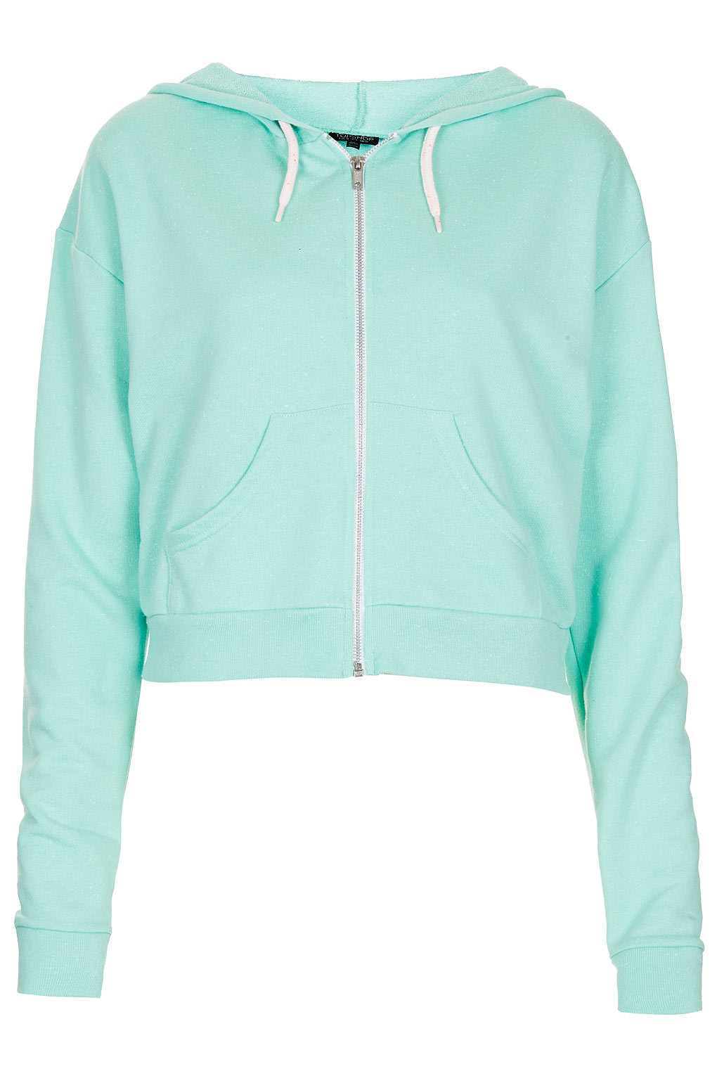 teal crop hoodie
