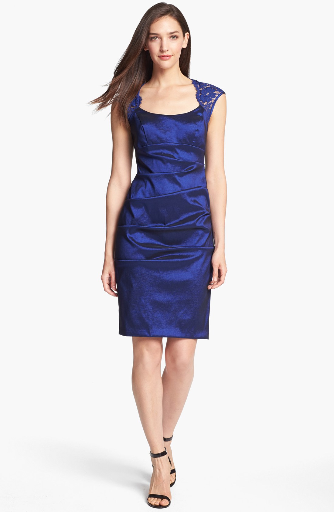 Xscape Ruched Sheath Dress in Blue (royal tiara) | Lyst