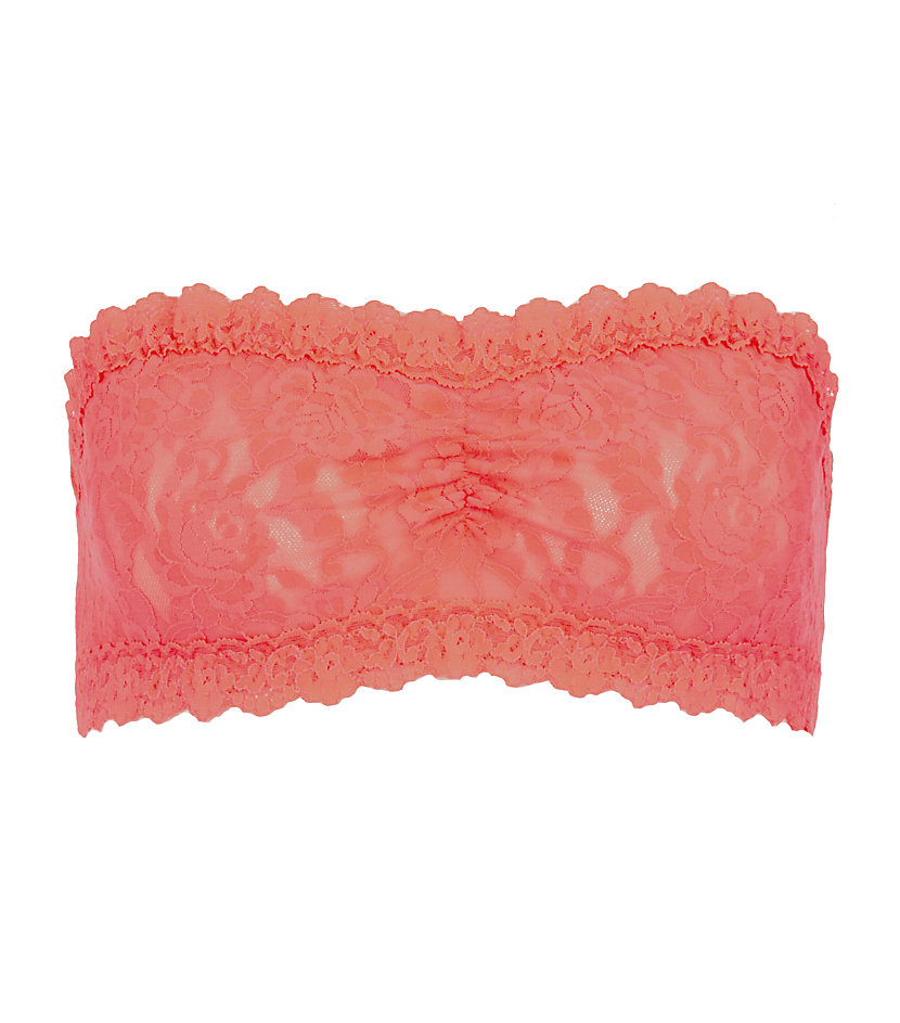 Hanky Panky Ruched Lace Bandeau Bra in Red | Lyst