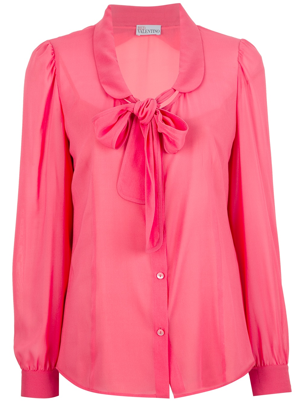 Lyst - Red Valentino Pussy Bow Blouse in Pink