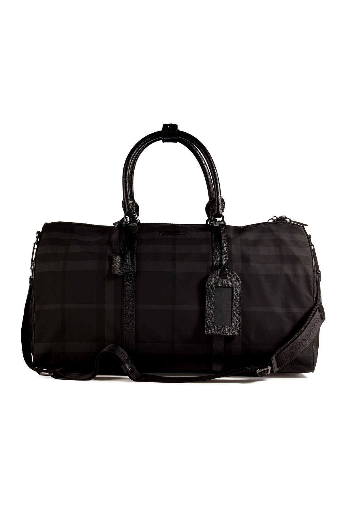 Burberry Fabric Boston 52 Holdall Bag in Checked Black for Men Lyst