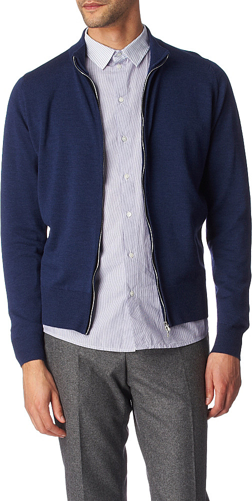 john smedley zip cardigan