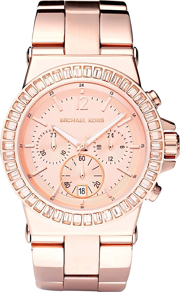michael kors rose gold watch with diamonds