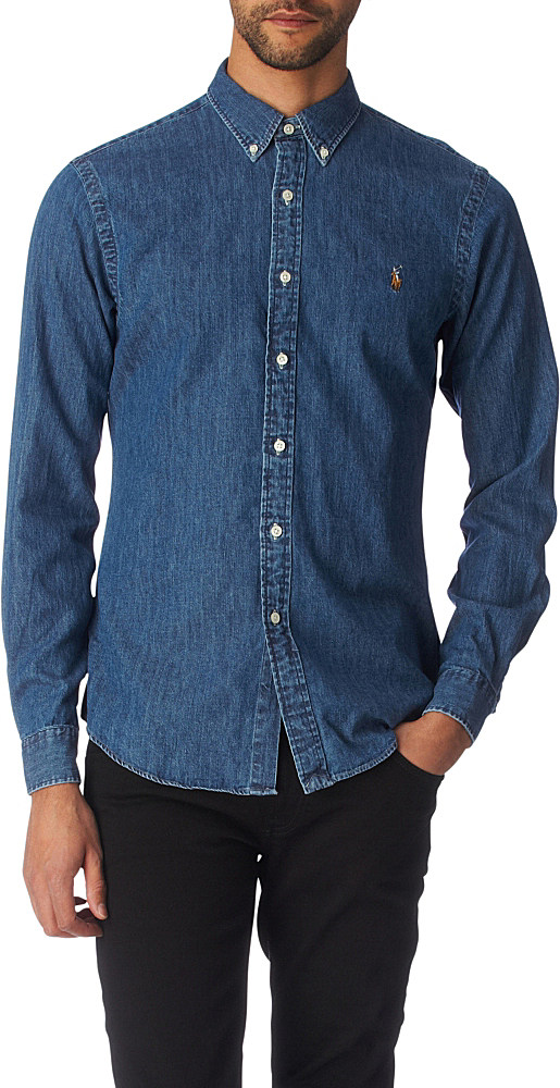 ralph lauren slim fit denim shirt