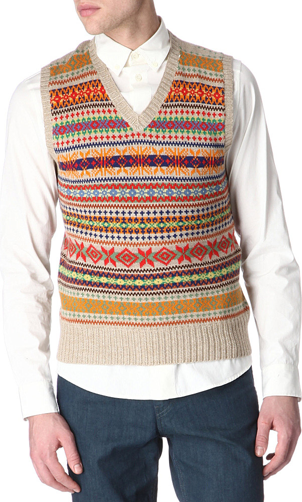 Ralph Lauren Fair Isle Tank Top in Natural for Men Lyst UK