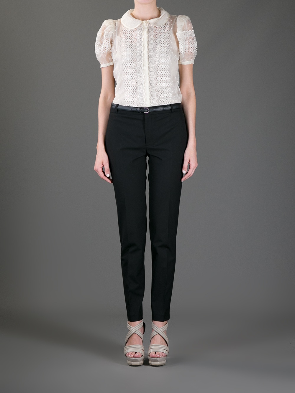 RED Valentino Lace Crochet Blouse in White - Lyst
