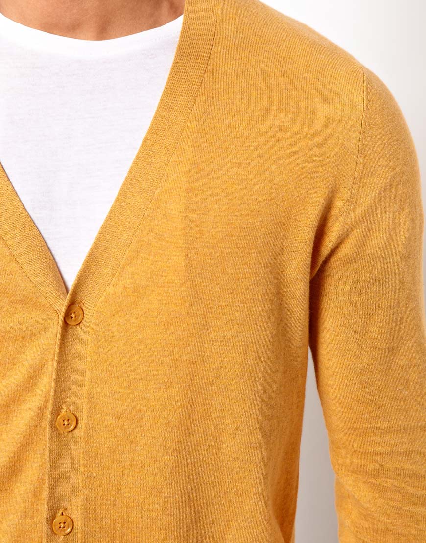 ASOS Cardigan in Mustard (Yellow) for Men Lyst