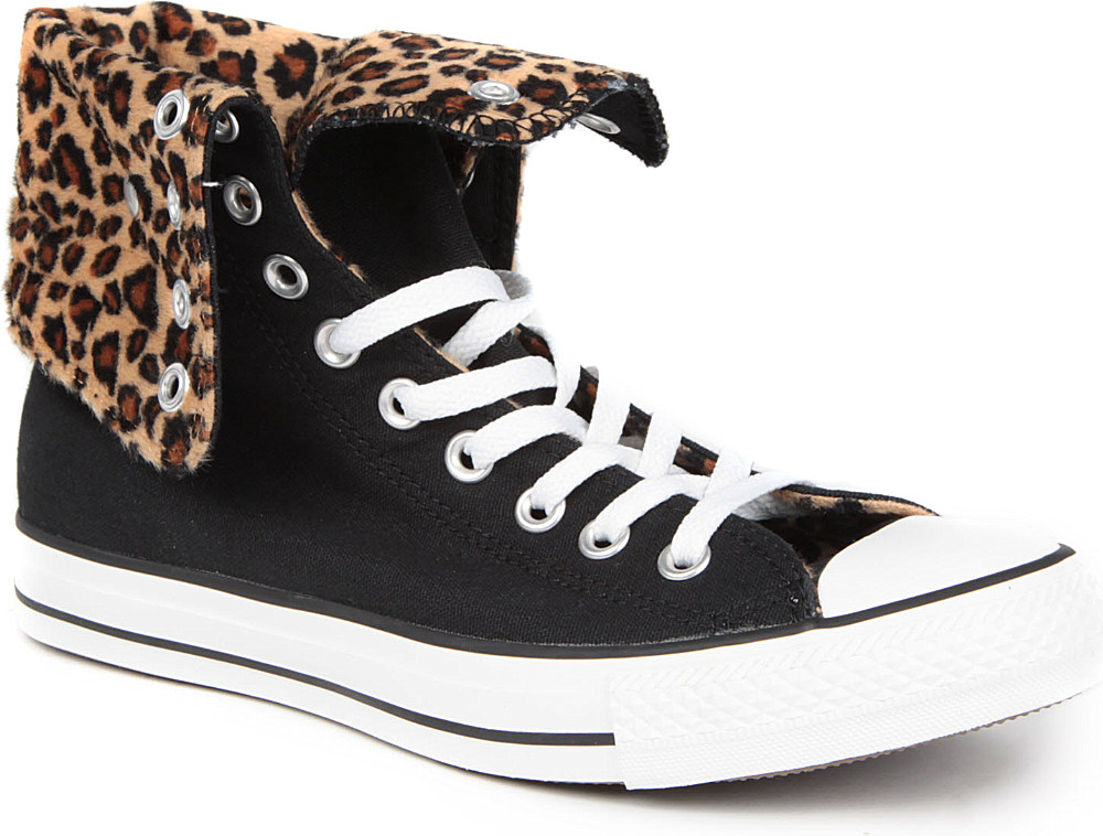 black and leopard print converse