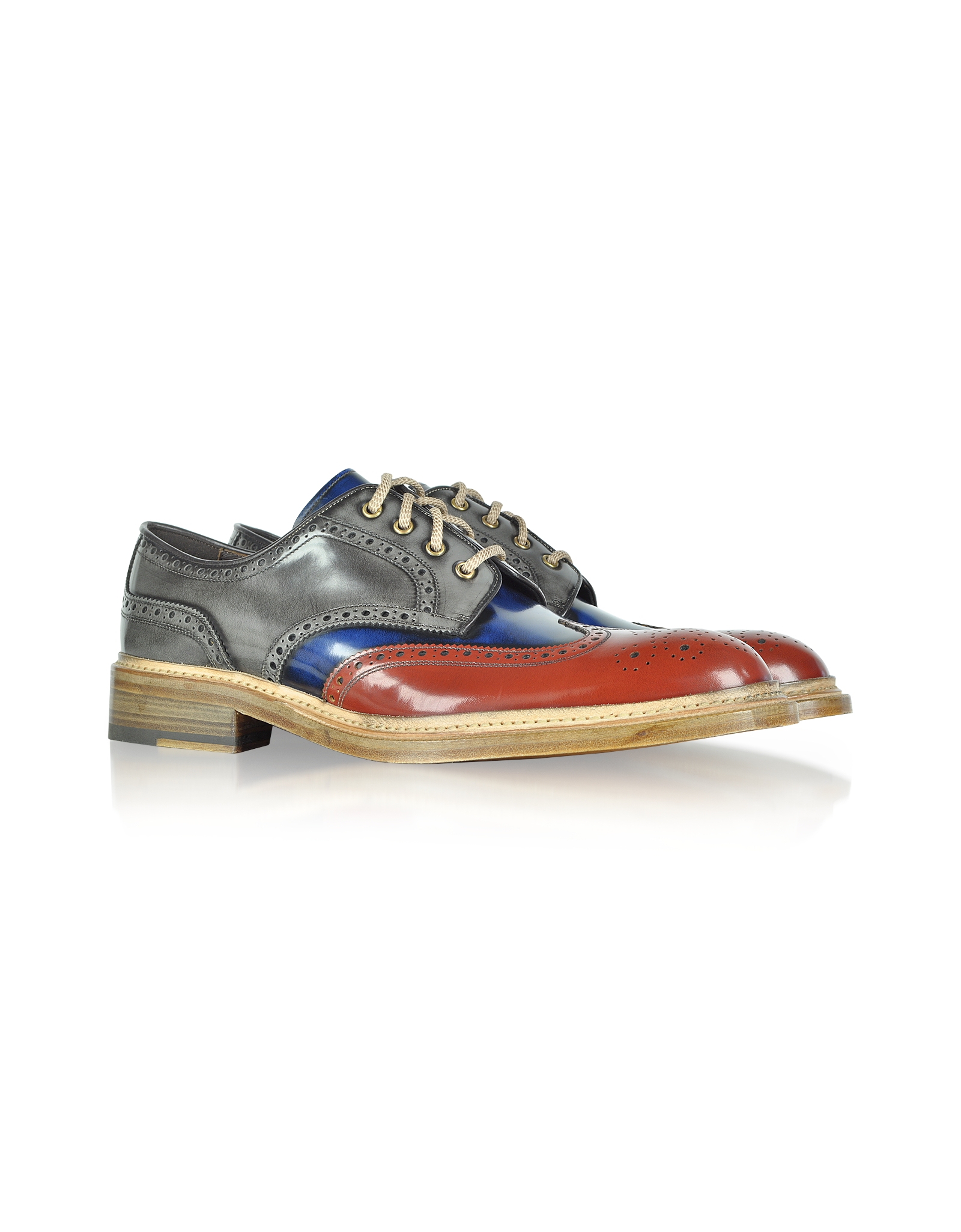 multicolor wingtip shoes