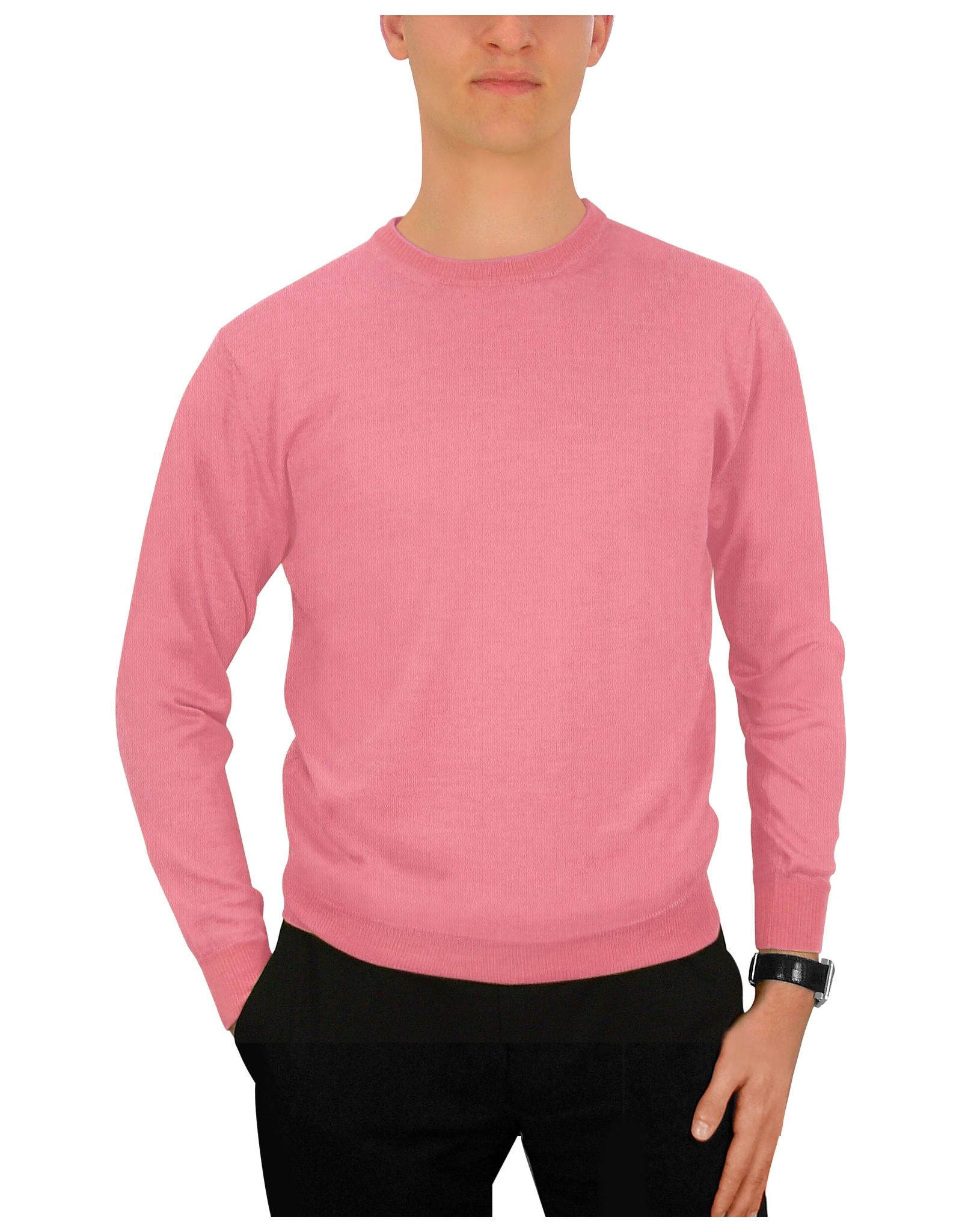 Forzieri Men'S Pink Cashmere Crewneck Sweater in Pink for Men | Lyst