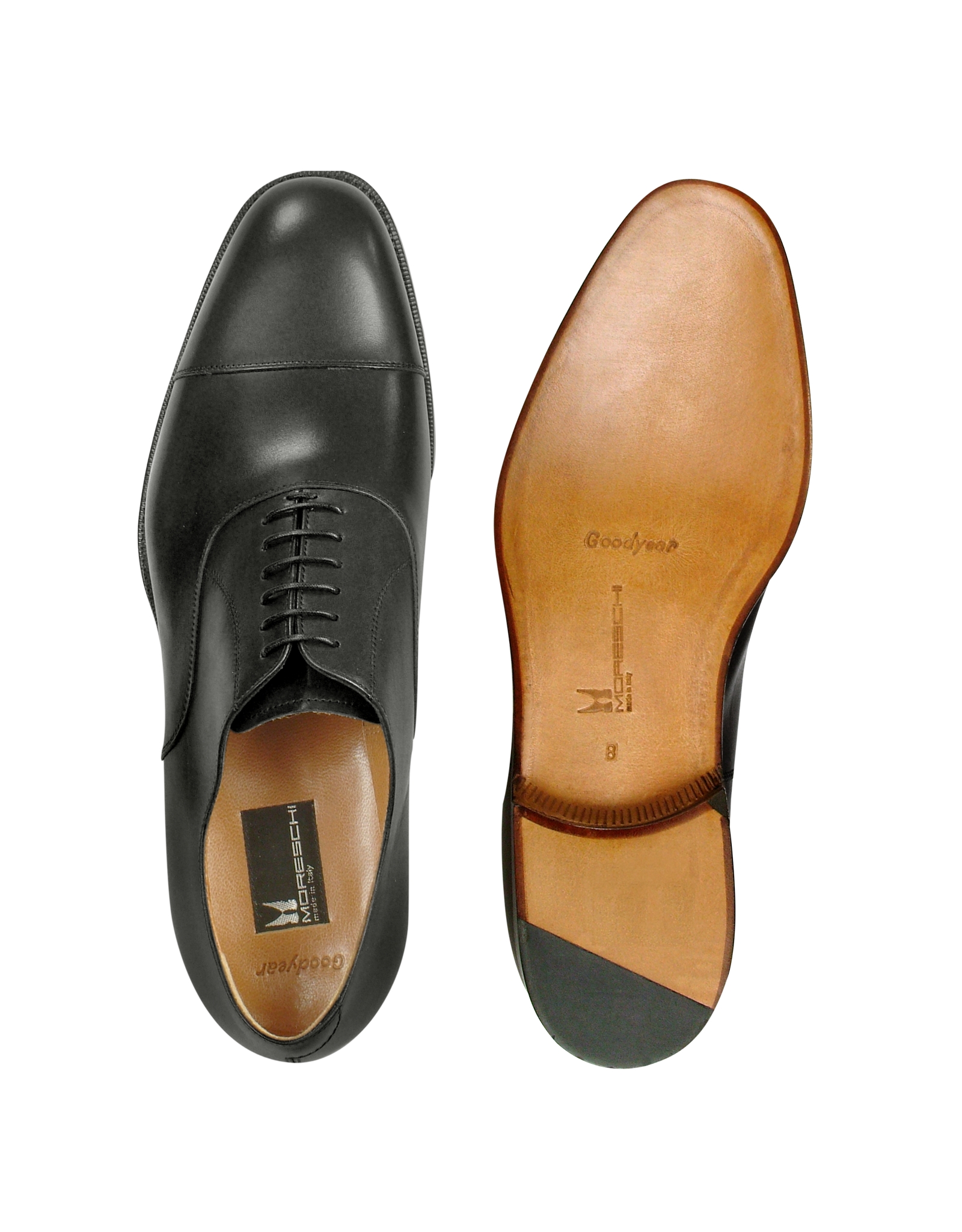 Moreschi Londra Black Calfskin Cap Toe Oxford Shoes in Black for Men