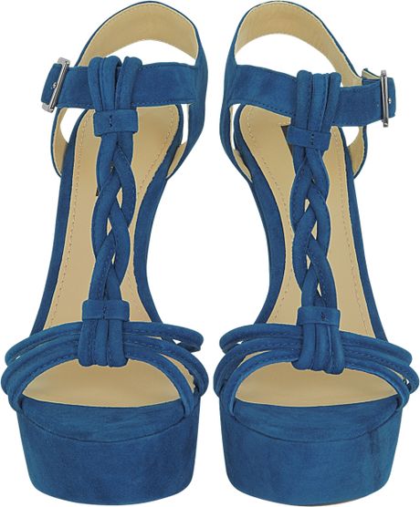 Rachel Zoe Valerie Turquoise Suede Platform Sandal in Blue (turquoise ...