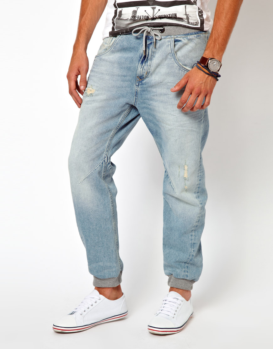 blue jean sweatpants