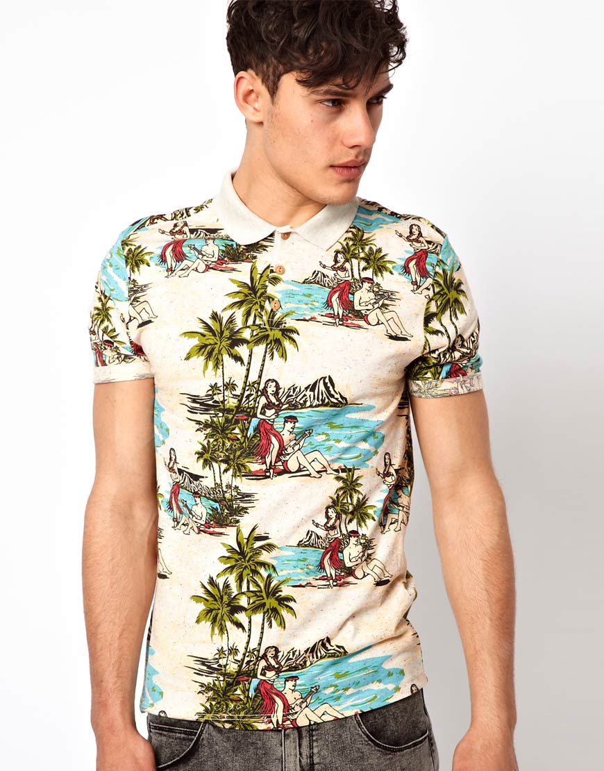 mens hawaiian polo shirts