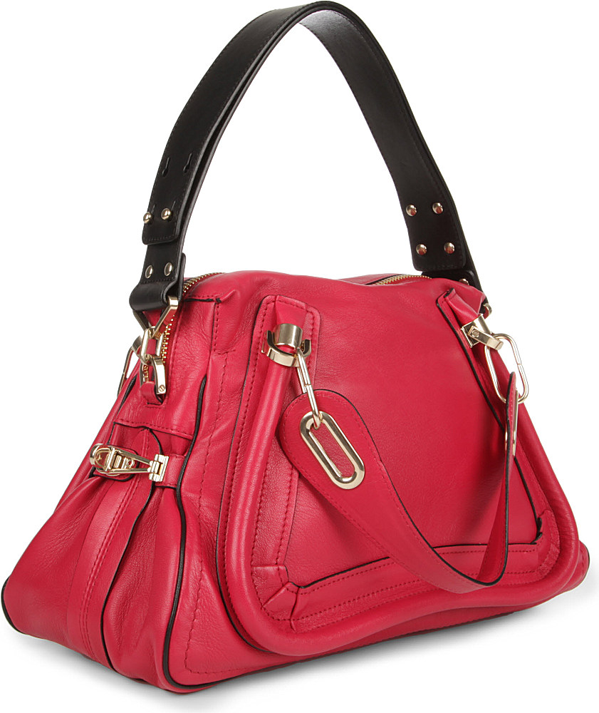 Chlo Paraty Military Medium Shoulder Bag in Red (peony red) | Lyst  