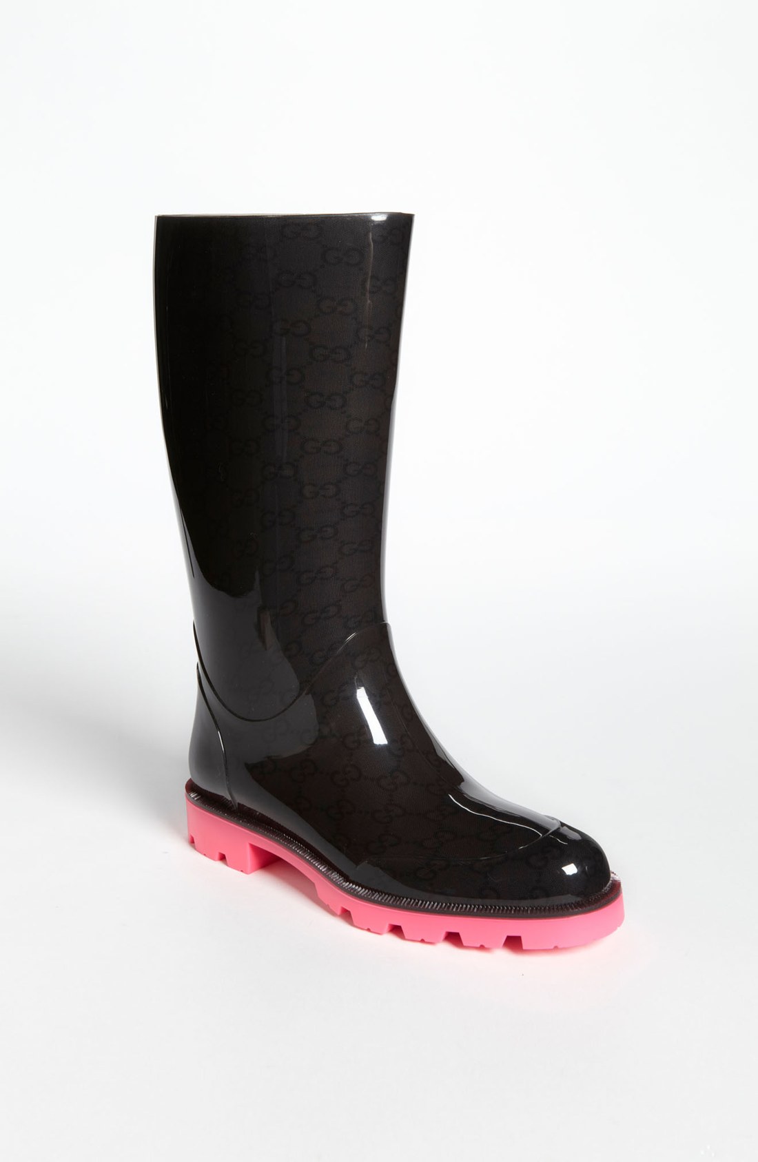 Gucci Edimburg Gg Rain Boot in Pink (pink/ black) | Lyst