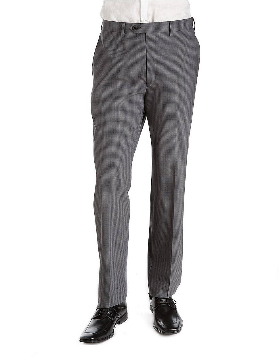 Lauren By Ralph Lauren Plaid Flatfront Wool Dress Pants in Gray for Men ...