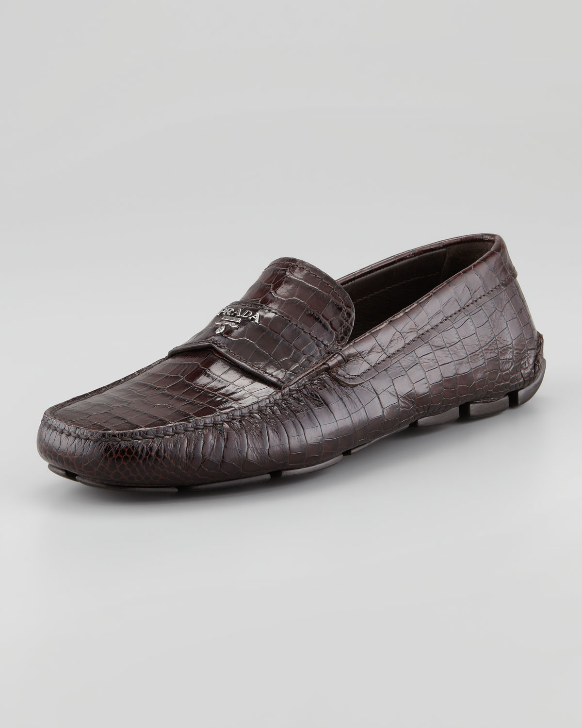 prada crocodile loafers