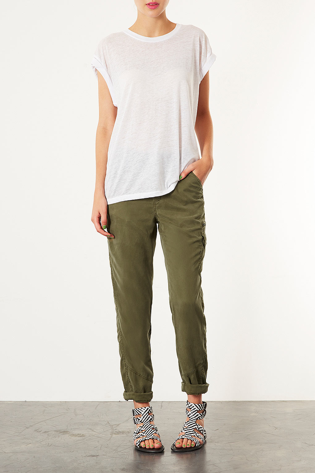 Loose Soft Utility Trousers in Natural Lyst