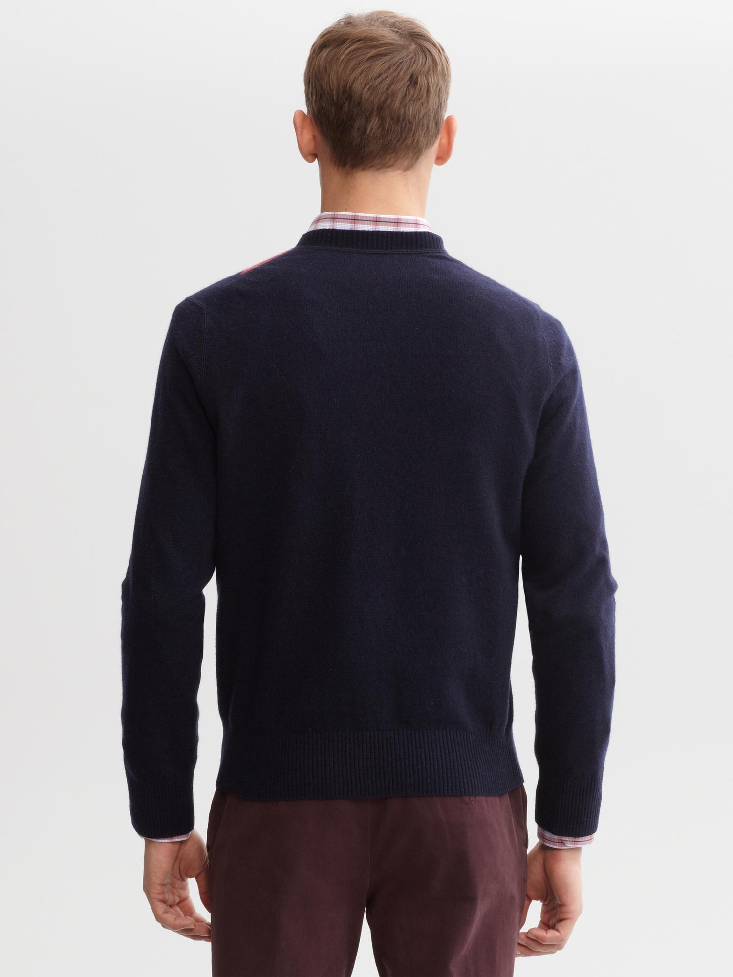 Banana Republic Extra Fine Merino Wool Argyle V Neck Sweater in Blue