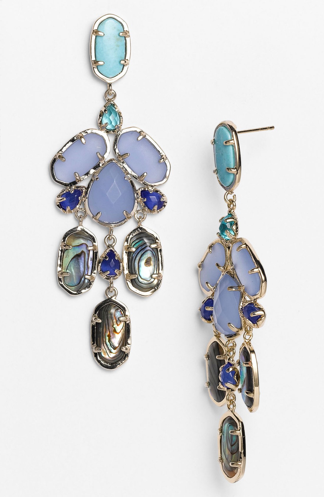 Kendra Scott Kyra Mixed Stone Chandelier Earrings in Gold (fiji/ gold