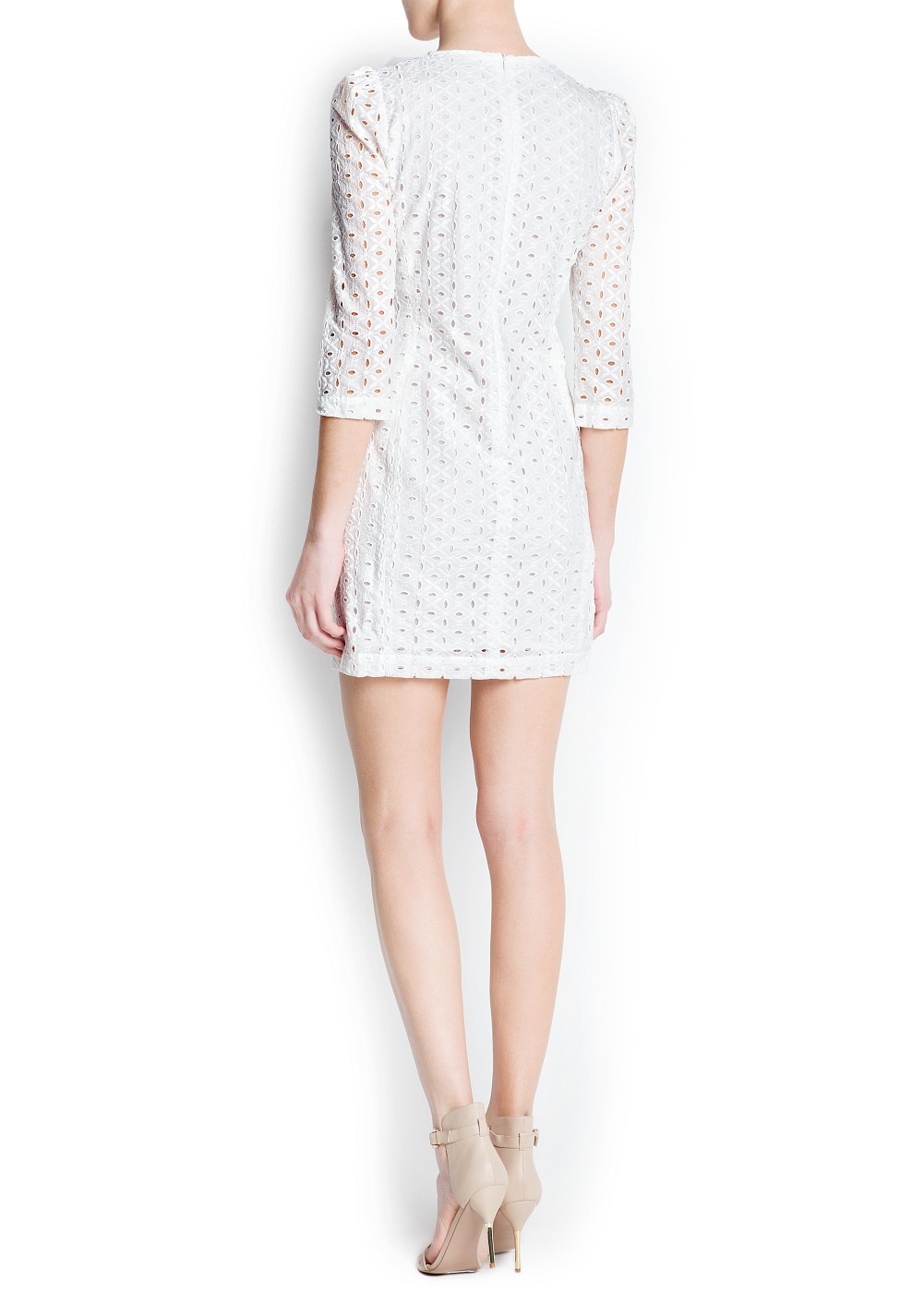 Mango Swiss Embroidery Cotton Dress in White Lyst