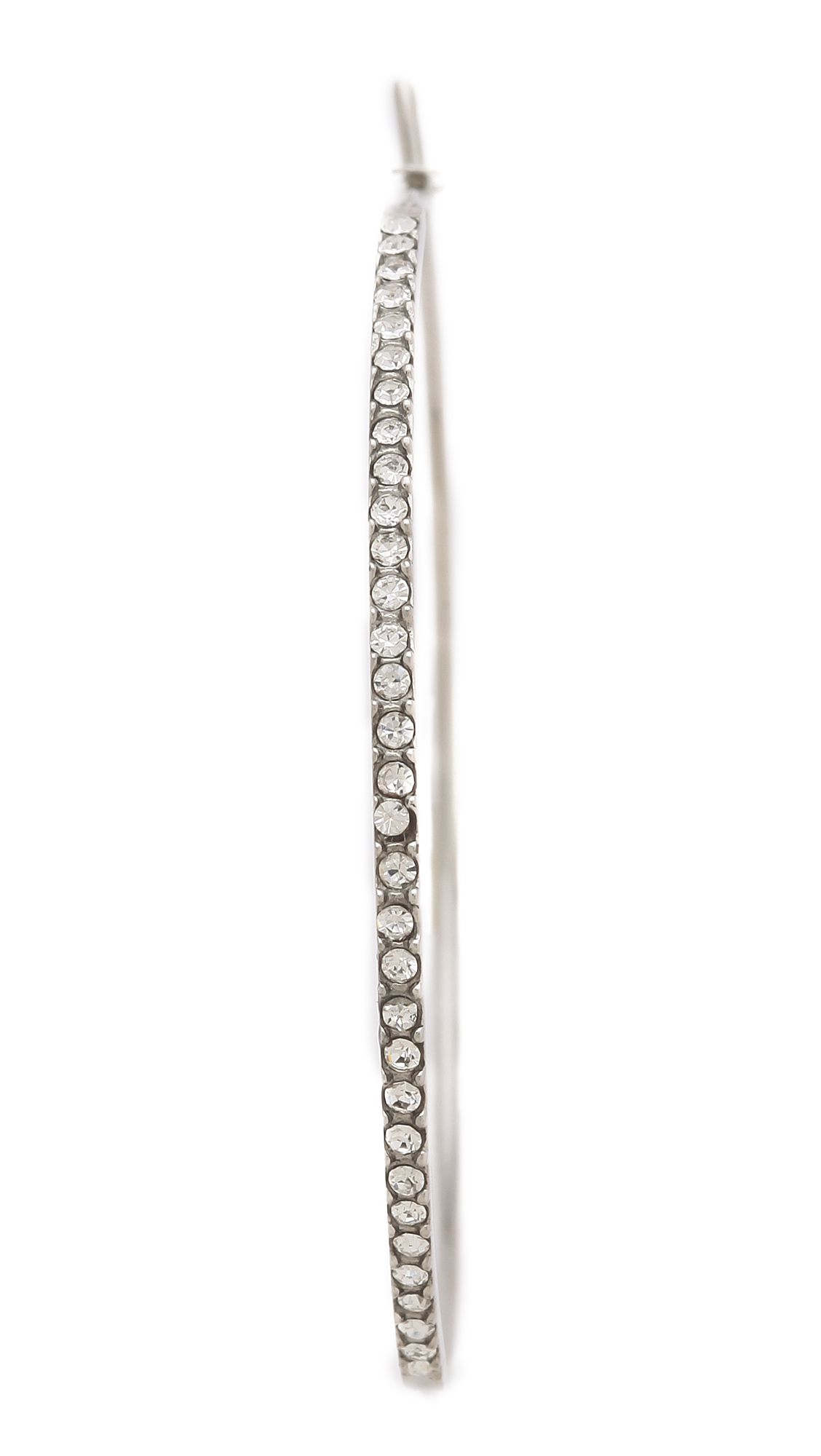 Michael Kors Brilliance Pave Hoop Earrings in Metallic | Lyst