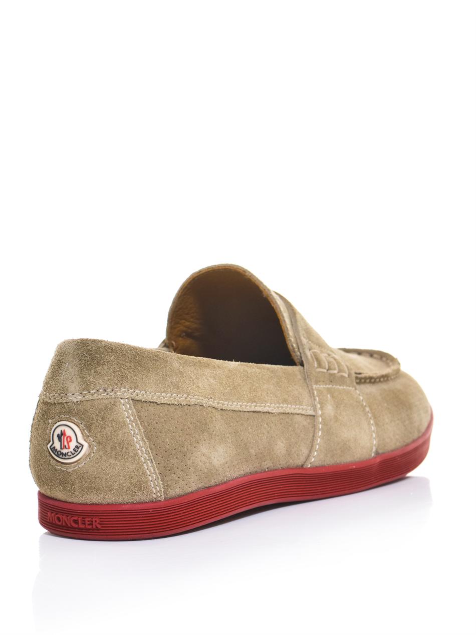 Moncler Suede Loafers in Natural for 